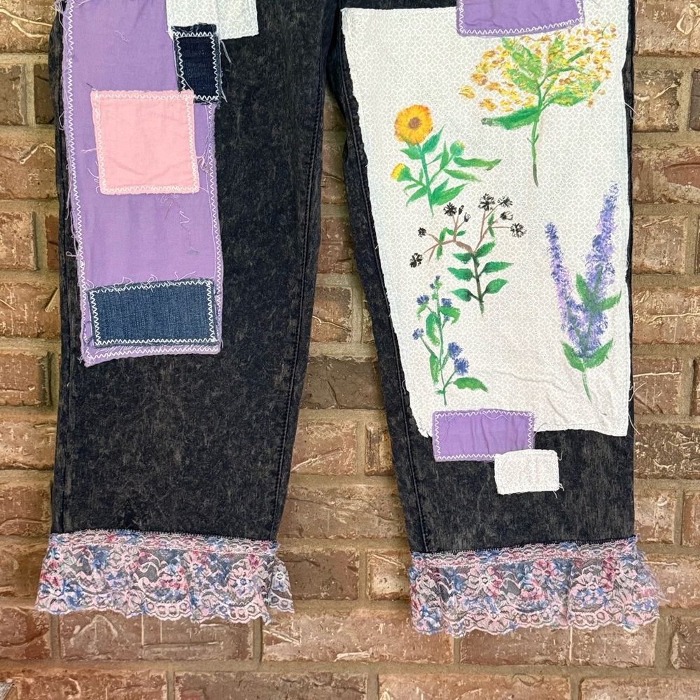 Upcycled Patchwork Hand Painted Denim Oversized B… - image 5